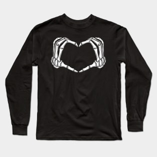 Skeleton Hands forming Heart I love Halloween Long Sleeve T-Shirt